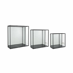 Mes Lot de 3 miroirs carrés 60, 50 et 40 cm en métal noir