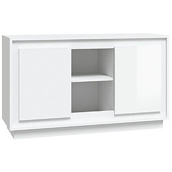 Maison Chic Buffet,Meuble de Rangement,commode pour salon,Cuisine blanc brillant 102x35x60 cm bois d'ingénierie -MN84965