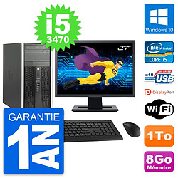 PC Tour HP Pro 6300 CMT Ecran 27" i5-3470 RAM 8Go Disque Dur 1To Windows 10 Wifi · Occasion 