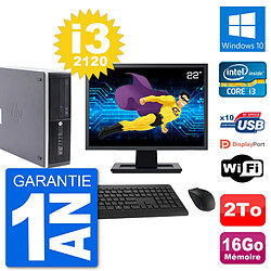 PC HP Compaq Pro 6300 SFF Ecran 22" i3-2120 RAM 16Go Disque 2To Windows 10 Wifi · Occasion 