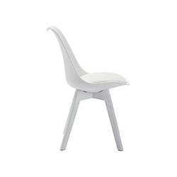 Acheter Vente-Unique Lot de 6 chaises JODY - Polypropylène et Hêtre - Blanc et pieds blanc