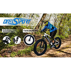 Onesport ONES1 Vélo électrique 26*4.0 Inch Fat Tires 48V 500W - Blanc pas cher