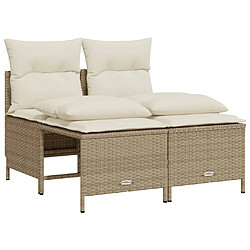 Avis vidaXL Salon de jardin avec coussins 5 pcs beige résine tressée