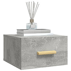 Avis vidaXL Table de chevet murale gris béton 35x35x20 cm