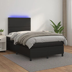 vidaXL Sommier à lattes de lit avec matelas et LED Noir 120x200 cm 