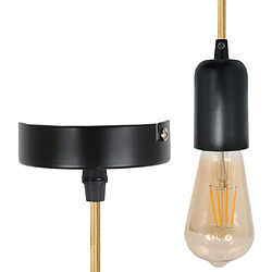 The Home Deco Factory Suspension ampoule Indus - H. 100 cm - Noir et or