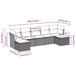 Avis vidaXL Salon de jardin avec coussins 7 pcs gris clair résine tressée