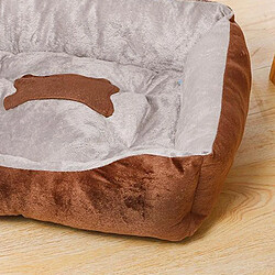 Avis Doux Chaud Lit Pour Animal De Compagnie Chien Chat Confortable Coussin Tapis En Peluche Couverture De Lit Marron 70x54 Cm