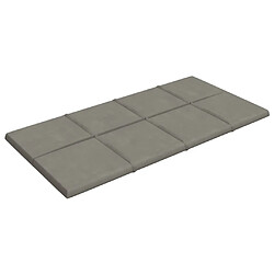 Avis vidaXL Panneaux muraux 12 pcs Gris clair 60x30 cm Velours 2,16 m²