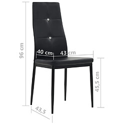 vidaXL Chaises à manger lot de 6 noir similicuir pas cher