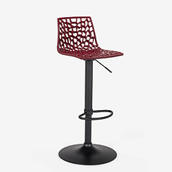 Avis Tabouret Design Cuisine Bar Base Noire Mate Réglable Grand Soleil Spider Matt, Couleur: Bordeaux