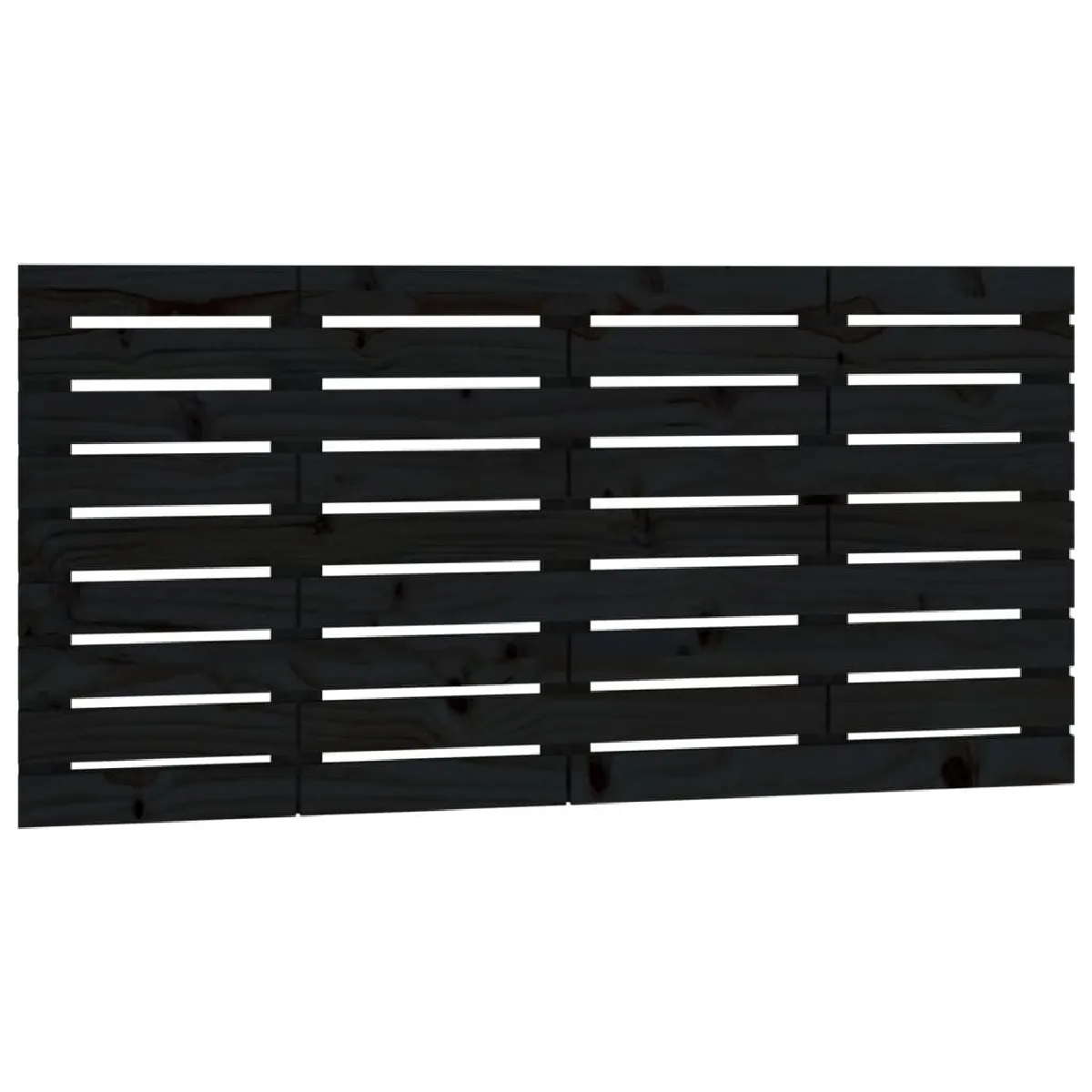 Maison Chic Tête de lit scandinave,Meuble de chambre murale Noir 126x3x63 cm Bois massif de pin -MN11844