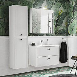Ac-Deco Ensemble meuble vasque + Armoire miroir + Grande armoire - 100 cm - Havana White