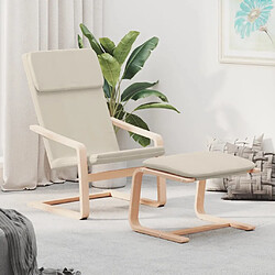 Maison Chic Chaise de relaxation | Fauteuil relax avec repose-pied Crème Tissu -GKD28190