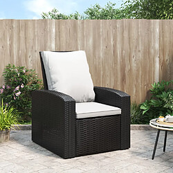 vidaXL Fauteuil inclinable de jardin avec coussins noir résine tressée