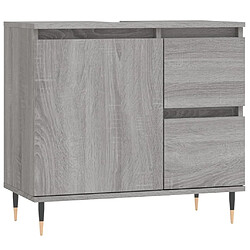 Maison Chic Armoire de bain,Meuble de rangement de salle de bain,Meuble haut sonoma gris 65x33x60 cm bois d'ingénierie -GKD591711