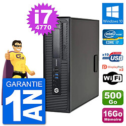 PC HP EliteDesk 800 G1 Core i7-4770 RAM 16Go Disque Dur 500Go Windows 10 Wifi - Occasion