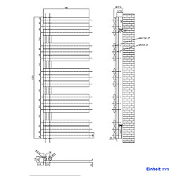 EMKE Radiateur Panneau, Sèche-serviette eau Chaude, Porte-Serviettes Pour Le Chauffage de la Salle de Bain, Chauffe Serviettes à Température Constante, 130x50cm, 695W, Anthracite pas cher