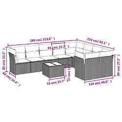 Avis vidaXL Salon de jardin 10 pcs avec coussins noir résine tressée