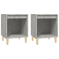 vidaXL Tables de chevet 2 pcs Gris béton 40x35x50 cm