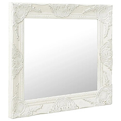 Maison Chic Miroir mural style baroque | Miroir Décoration pour Maison Salle de Bain 60x60 cm Blanc -GKD78167