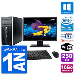 PC Tour HP Pro 6300 CMT Ecran 27" G630 RAM 16Go Disque Dur 250Go Windows 10 Wifi · Occasion 