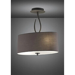 Luminaire Center Semi Plafonnier Lua 2 Ampoules E27, gris cendré avec Abat jour gris cendré