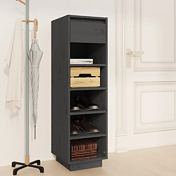 vidaXL Armoire à chaussures gris 30x34x105 cm bois de pin massif 