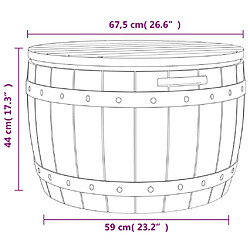 vidaXL Boîte de rangement de jardin 3 en 1 noir polypropylène pas cher