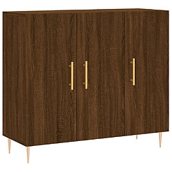 vidaXL Buffet chêne marron 90x34x80 cm bois d'ingénierie