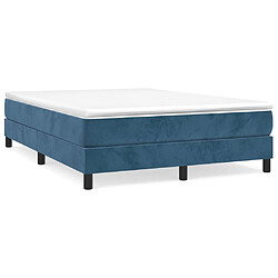 vidaXL Sommier à lattes de lit et matelas Bleu foncé 140x190cm Velours