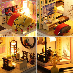 Avis 1/24 3d BRICOLAGE En Bois Maison de Poupée Kit avec Led Lumière, Miniature Maison, mini Assemblé Maison Modèle de Bâtiment avec Housse de protection,