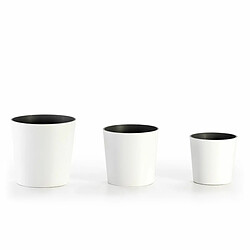 Set de pots de fleurs Thai Natura Blanc Résine 3 Pièces