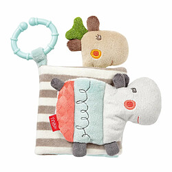 Fehn Loopy & Lotta 059045 Livre Textile Loopy et Lotta Livre d'Éveil en Textile avec Motifs Animaliers pour Bébés et Jeunes Enfants à Partir de 0 Mois Dimensions : 11 X 11 cm