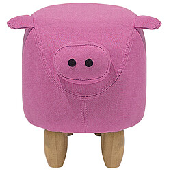 Acheter Beliani Tabouret enfant en tissu rose PIGGY