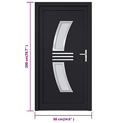 vidaXL Porte d'entrée anthracite 88x200 cm PVC pas cher