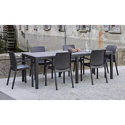 Alter Table d'extérieur rectangulaire extensible, Made in Italy, couleur anthracite, Dimensions 150 x 72 x 90 cm (extensible jusqu'à 220 cm)