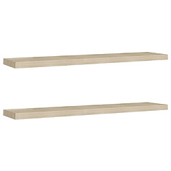 vidaXL Étagères murales flottantes 2 pcs Chêne 120x23,5x3,8 cm MDF