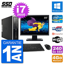 PC HP Compaq 6200 Pro SFF Ecran 22" i7-2600 RAM 4Go SSD 240Go Windows 10 Wifi · Occasion 