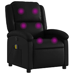 Maison Chic Fauteuil de massage inclinable,Fauteuil luxe de relaxation Noir Similicuir -MN29235