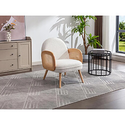 Vente-Unique Fauteuil en tissu bouclette blanc TRACINO