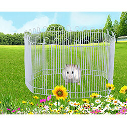 Cage De Clôture De Parc D'exercice De Hamster D'animal Familier En Métal De Fil 8 Panneaux Taille S