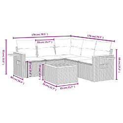 Avis vidaXL Salon de jardin avec coussins 6 pcs beige résine tressée