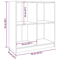 vidaXL Buffet noir 70x33x76 cm bois massif de pin pas cher