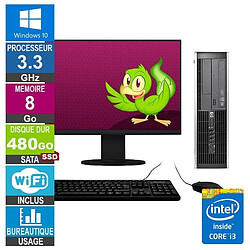 HP Elite 8300 SFF i3-3220 3.30GHz 8Go/480Go SSD Wifi W10 + Ecran 27