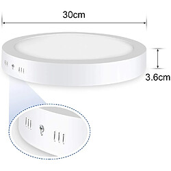 Universal Plafonnier moderne rond 24W LED équivalent à une ampoule 150W, 300mm, 2000lm, AC220-240V, lumière du jour blanc 6000K, plafonnier LED pas cher