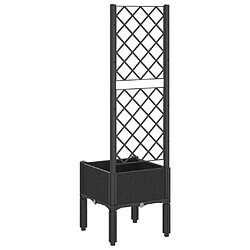 Maison Chic Jardinière,Bac à fleurs avec treillis - pot de fleur noir 40x40x142 cm PP -GKD17572 pas cher