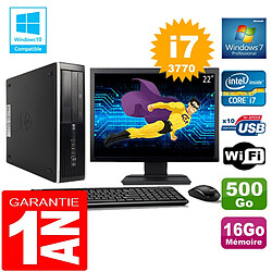 PC HP Compaq 8300 SFF Core I7-3770 Ram 16Go Disque 500 Go Wifi W7 Ecran 22" · Occasion 