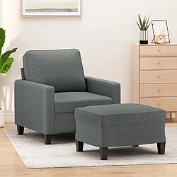 vidaXL Fauteuil avec repose-pied Gris foncé 60 cm Tissu 