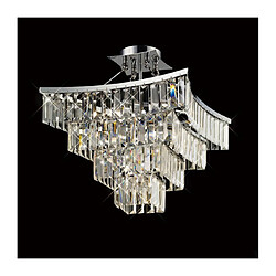 Luminaire Center Semi Plafonnier Gianni 5 Ampoules chrome poli/cristal